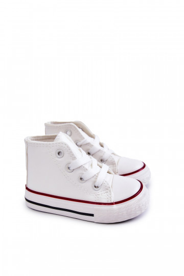 Sneaker alte bianche in pelle per bambini Tai turirney 2