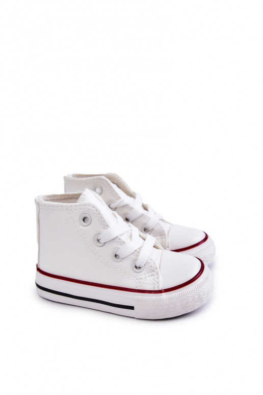 Sneaker alte bianche in pelle per bambini Tai turirney