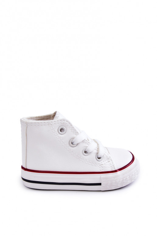 Sneaker alte bianche in pelle per bambini Tai turirney
