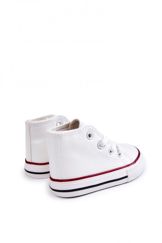 Sneaker alte bianche in pelle per bambini Tai turirney