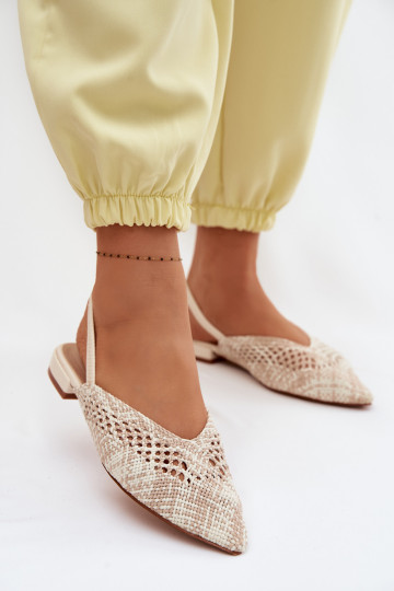 Sandali color sabbia da donna con tacco largo e decorazioni Lelrene