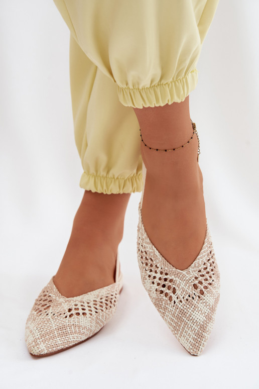 Sandali color sabbia da donna con tacco largo e decorazioni Lelrene