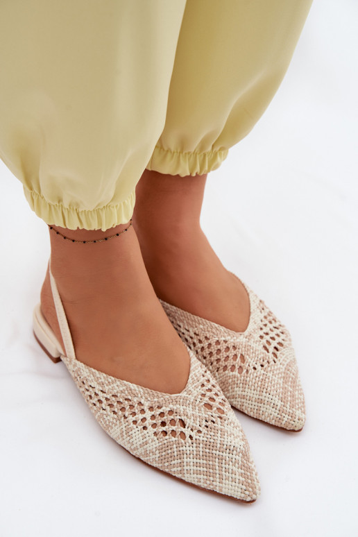 Sandali color sabbia da donna con tacco largo e decorazioni Lelrene
