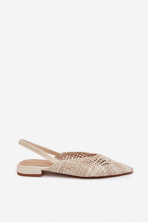 Sandali color sabbia da donna con tacco largo e decorazioni Lelrene