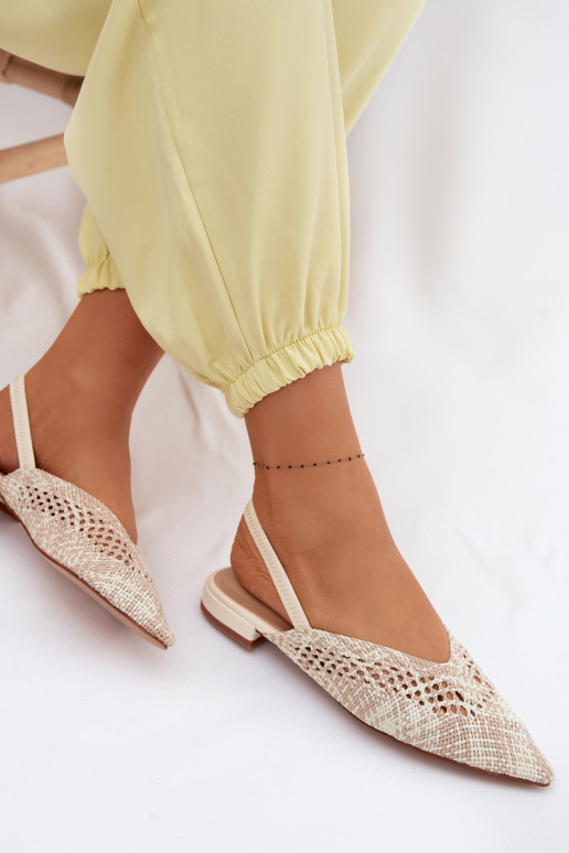 Sandali color sabbia da donna con tacco largo e decorazioni Lelrene