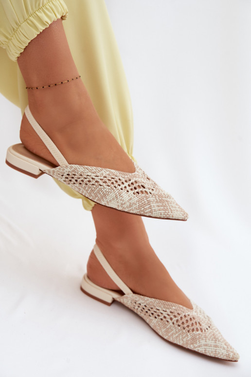 Sandali color sabbia da donna con tacco largo e decorazioni Lelrene