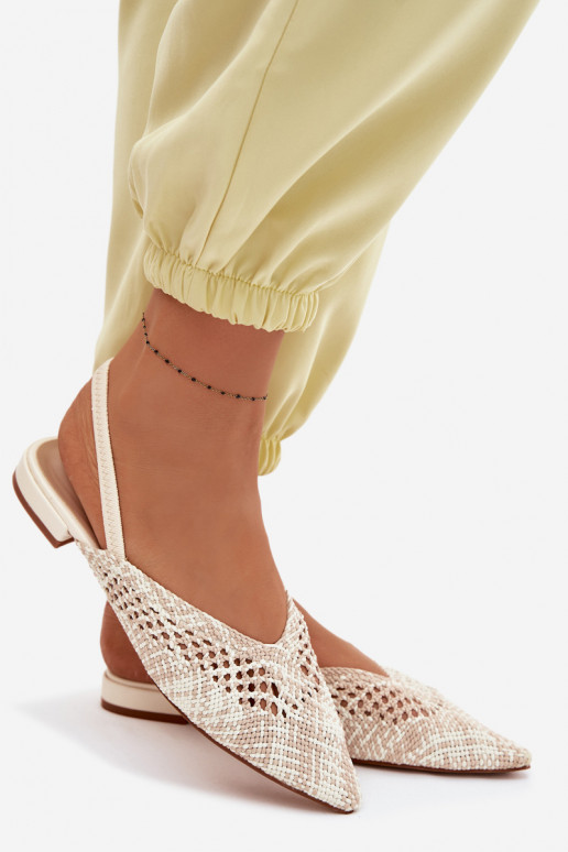 Sandali color sabbia da donna con tacco largo e decorazioni Lelrene