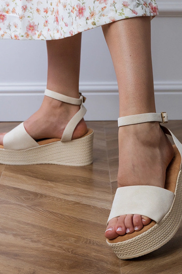 Sandali platform sabbia in suede sintetico Ganra 2