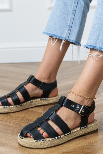 Sandali espadrilles chiusi neri Kleona