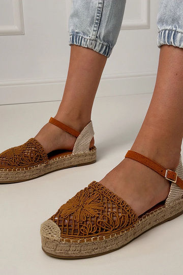 Sandali espadrilles perforati marroni Santos