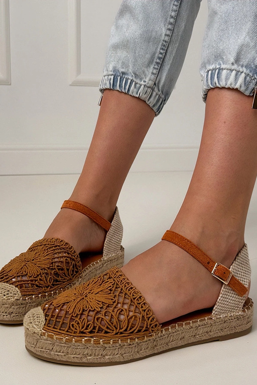 Sandali espadrilles perforati marroni Santos