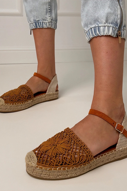 Sandali espadrilles perforati marroni Santos