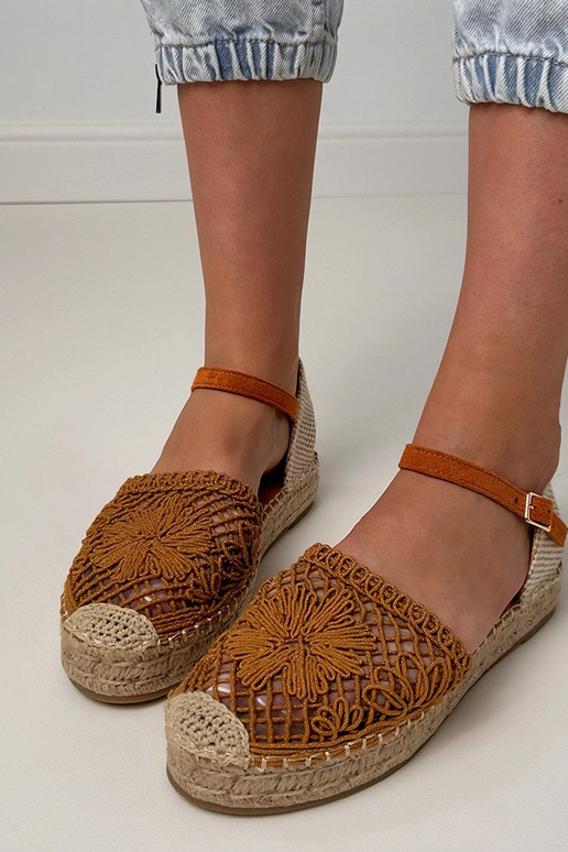 Sandali espadrilles perforati marroni Santos