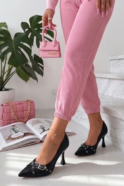 Décolleté nere con fibbia decorativa Aeliana