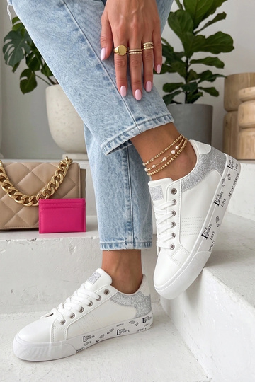 Sneakers bianchi con inserti decorativi Layla