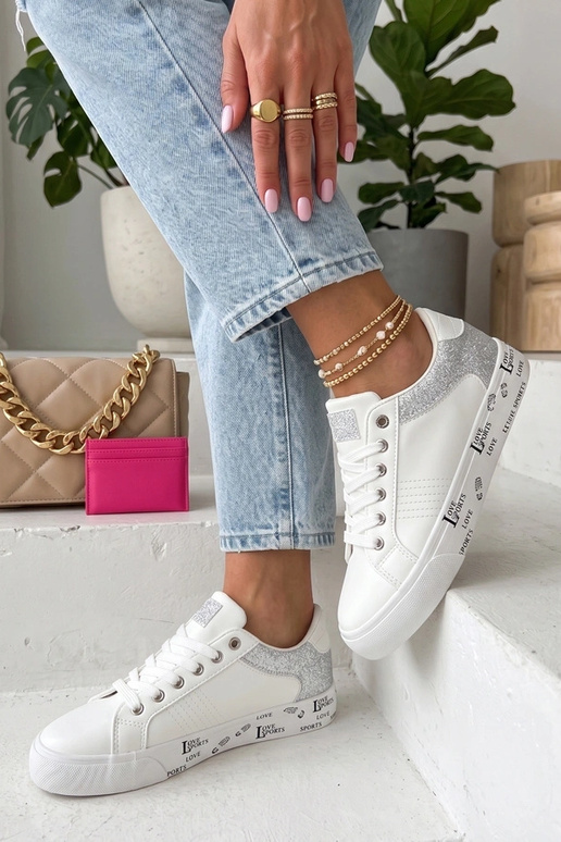 Sneakers bianchi con inserti decorativi Layla