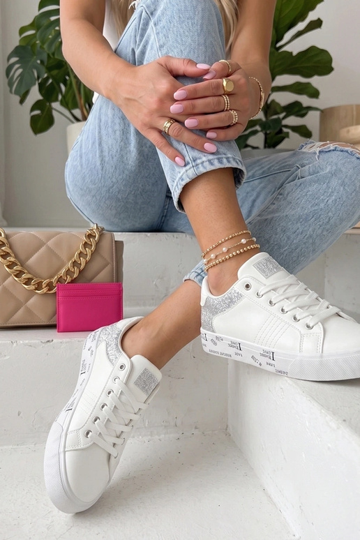 Sneakers bianchi con inserti decorativi Layla