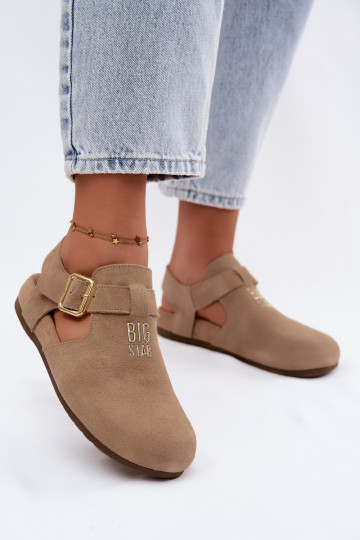Sandali da donna in suede naturale Big Star TT274542 beige