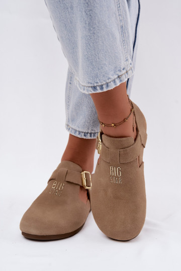 Sandali da donna in suede naturale Big Star TT274542 beige 2