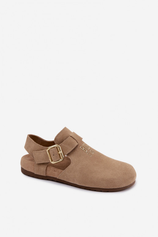 Sandali da donna in suede naturale Big Star TT274542 beige