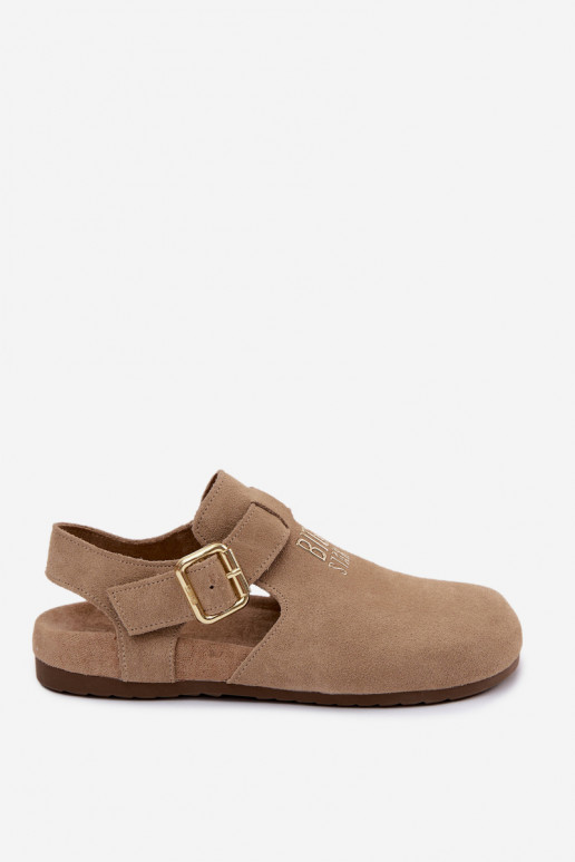 Sandali da donna in suede naturale Big Star TT274542 beige