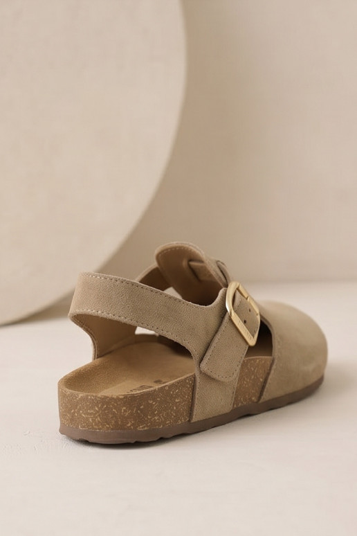 Sandali da donna in suede naturale Big Star TT274542 beige