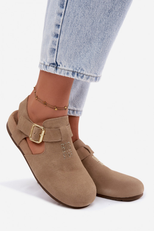Sandali da donna in suede naturale Big Star TT274542 beige