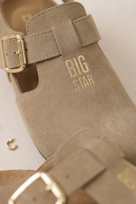 Sandali da donna in suede naturale Big Star TT274542 beige
