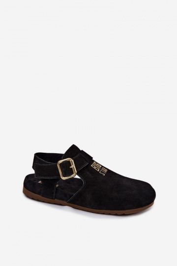 Sandali da donna in suede naturale Big Star TT274544 neri 2