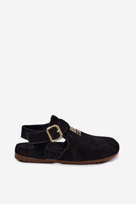 Sandali da donna in suede naturale Big Star TT274544 neri