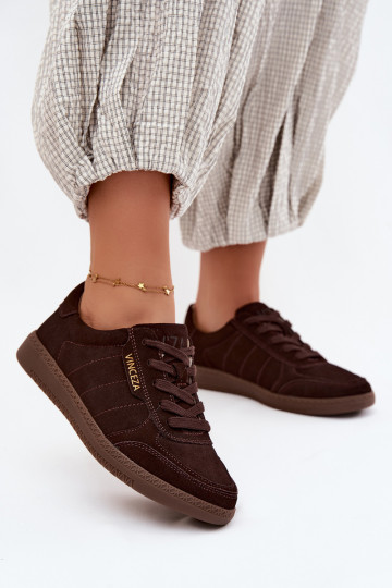 Sneakers da uomo in suede sintetico Vinceza 79635 colore cioccolato