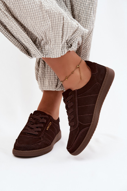 Sneakers da uomo in suede sintetico Vinceza 79635 colore cioccolato