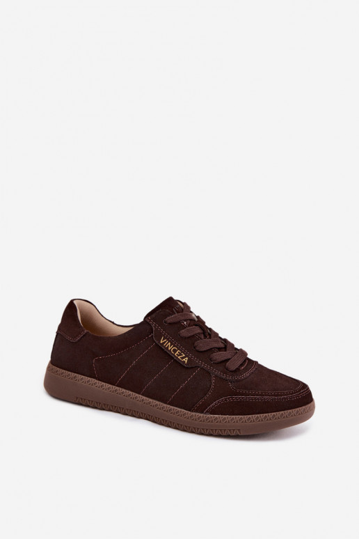 Sneakers da uomo in suede sintetico Vinceza 79635 colore cioccolato