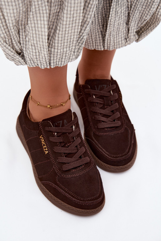 Sneakers da uomo in suede sintetico Vinceza 79635 colore cioccolato