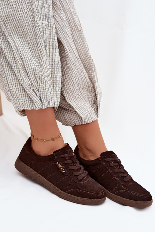 Sneakers da uomo in suede sintetico Vinceza 79635 colore cioccolato