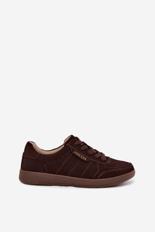Sneakers da uomo in suede sintetico Vinceza 79635 colore cioccolato