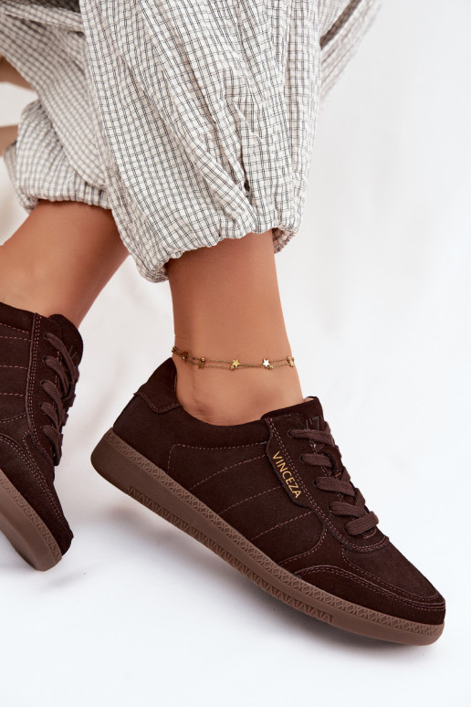 Sneakers da uomo in suede sintetico Vinceza 79635 colore cioccolato