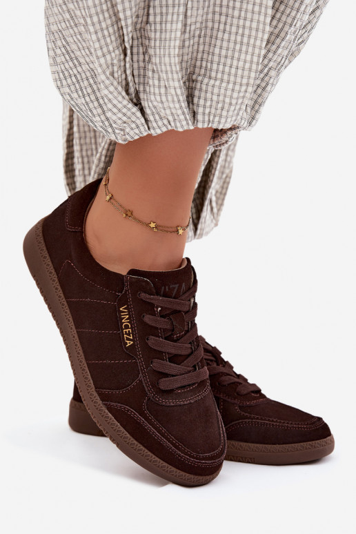 Sneakers da uomo in suede sintetico Vinceza 79635 colore cioccolato