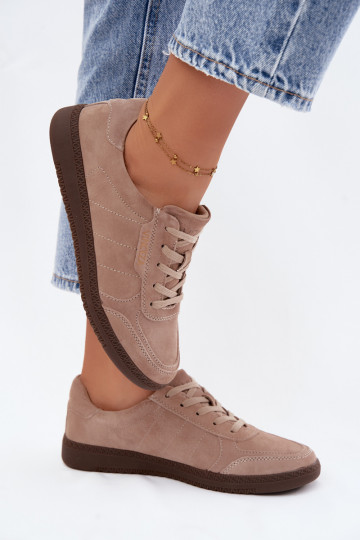 Sneakers da uomo in suede sintetico Vinceza 79635 colore sabbia
