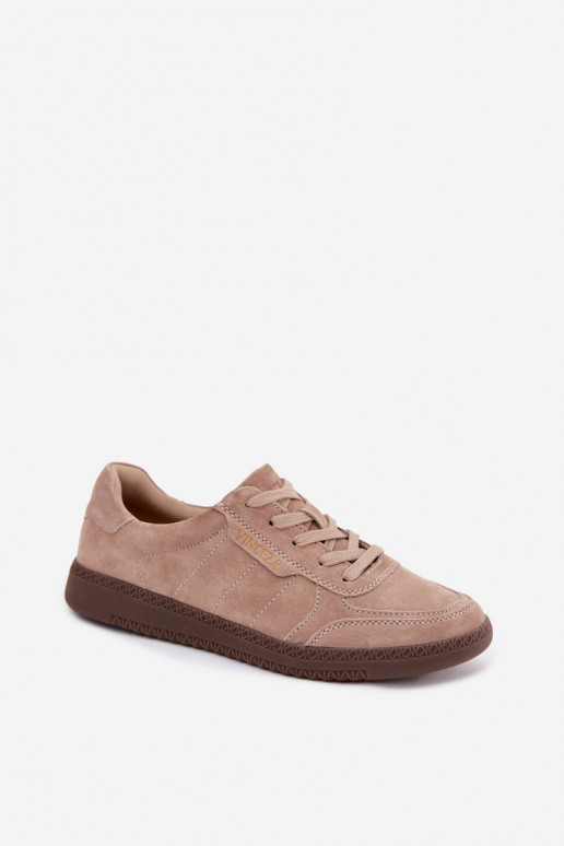 Sneakers da uomo in suede sintetico Vinceza 79635 colore sabbia