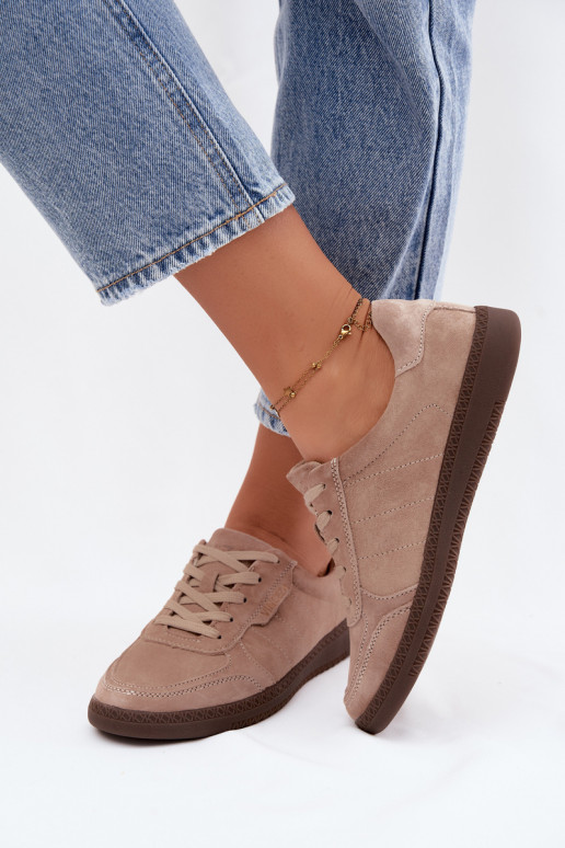 Sneakers da uomo in suede sintetico Vinceza 79635 colore sabbia