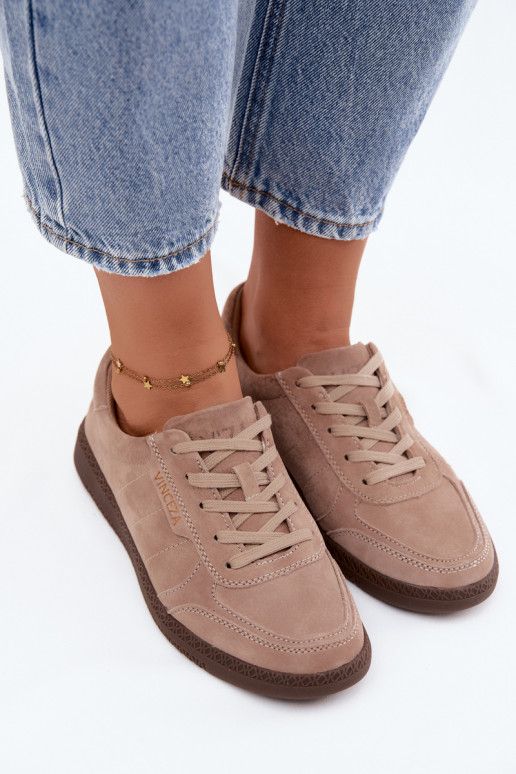 Sneakers da uomo in suede sintetico Vinceza 79635 colore sabbia