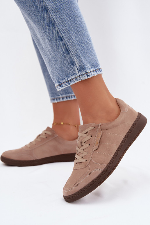 Sneakers da uomo in suede sintetico Vinceza 79635 colore sabbia