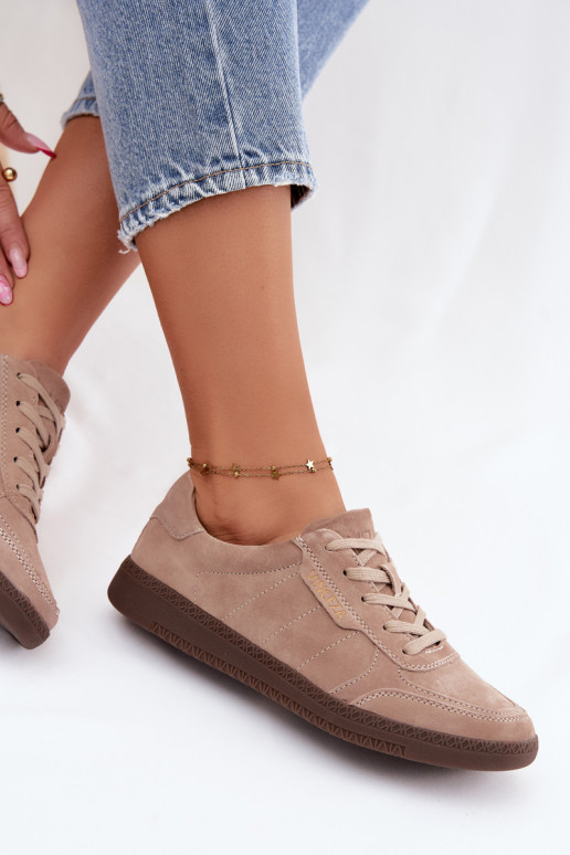 Sneakers da uomo in suede sintetico Vinceza 79635 colore sabbia