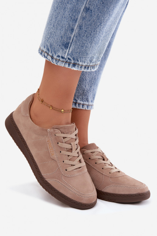 Sneakers da uomo in suede sintetico Vinceza 79635 colore sabbia