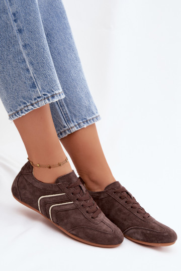 Sneakers da uomo in suede sintetico Sombra colore cioccolato