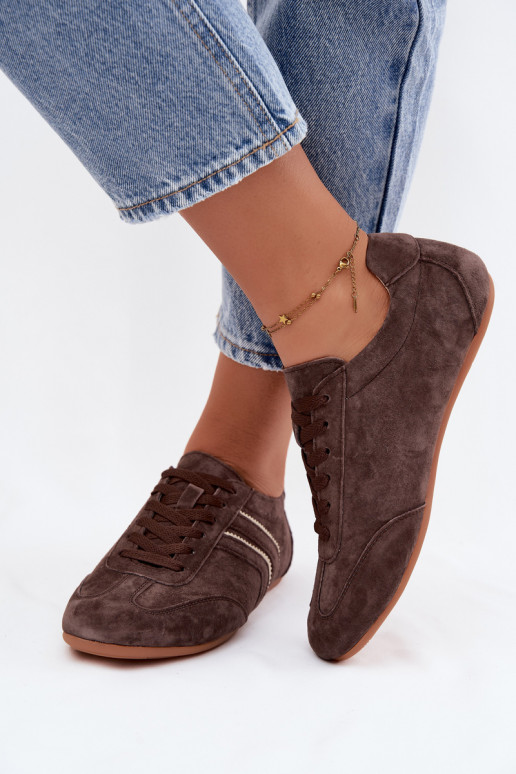 Sneakers da uomo in suede sintetico Sombra colore cioccolato