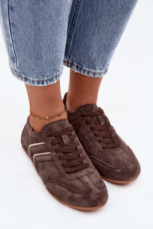 Sneakers da uomo in suede sintetico Sombra colore cioccolato