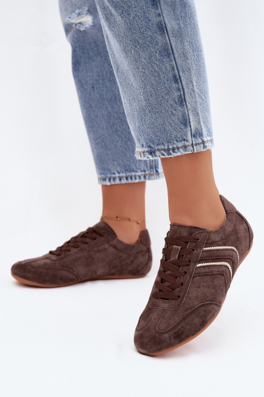 Sneakers da uomo in suede sintetico Sombra colore cioccolato