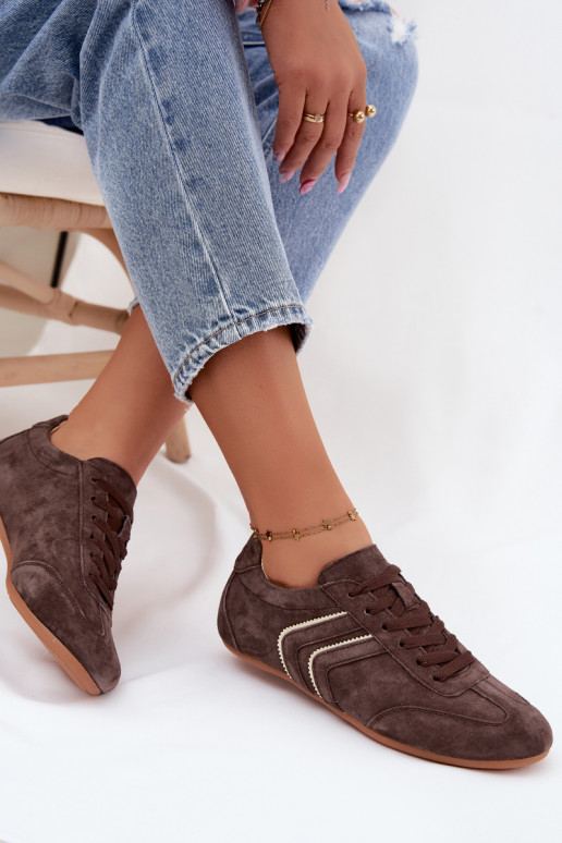 Sneakers da uomo in suede sintetico Sombra colore cioccolato